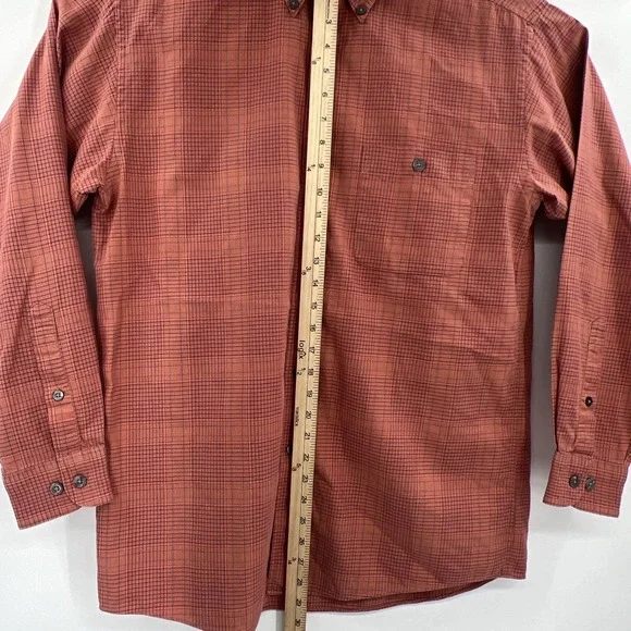 Talbots Men Long Sleeve Button Up Orange Shirt Size Large - Picture 9 of 11